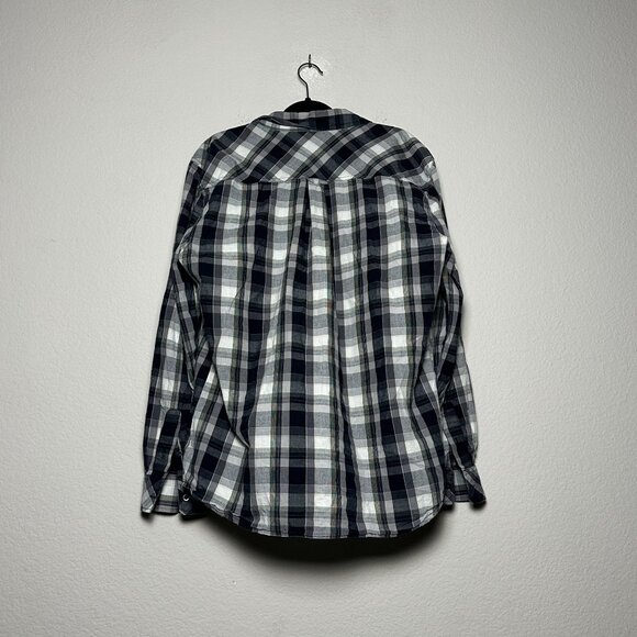 Levis Shirt Button Up Pockets Men XL White Checkered Plaid Western Rodeo Cowboy - Picture 2 of 16